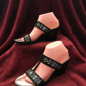 Impo Stretch Black Embellished Sandal, 8.5M